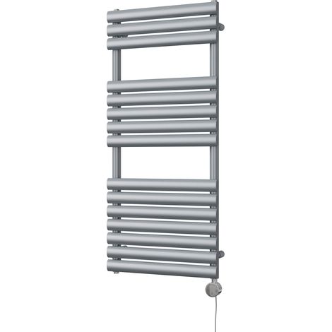 Omeara - Silver Electric Towel Rail H1120mm x W500mm 600w Thermostatic (1/3)