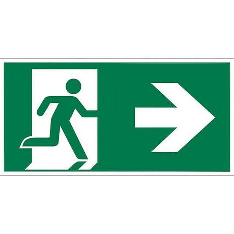Flèche adhésive pour éclairage de secours (200 x 75 mm) (1/2)