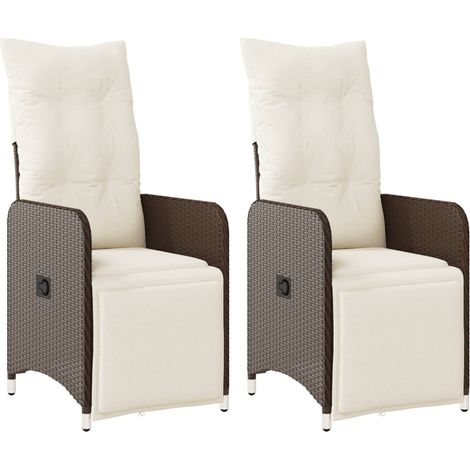 Maison Exclusive - Gartensessel mit Kissen 2 Stk. Verstellbar Bra