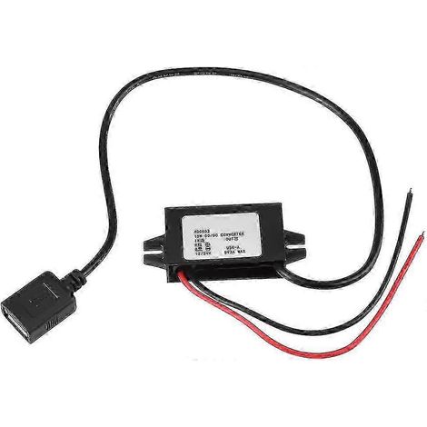 12 V/24 V auf USB 5 V 3 A Step-Down-Adapter, wasserdichter Kabelkonverter (1/5)