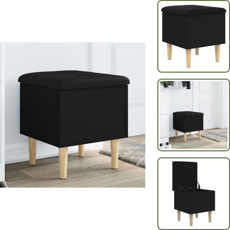 Sitzbank mit Stauraum Schwarz 42x42x46 cm Holzwerkstoff - Sitzbank - Stauraumbank - Garderobe - Wohnraumgestaltung - Möbel Für Den Eingangsbereich (1/5)