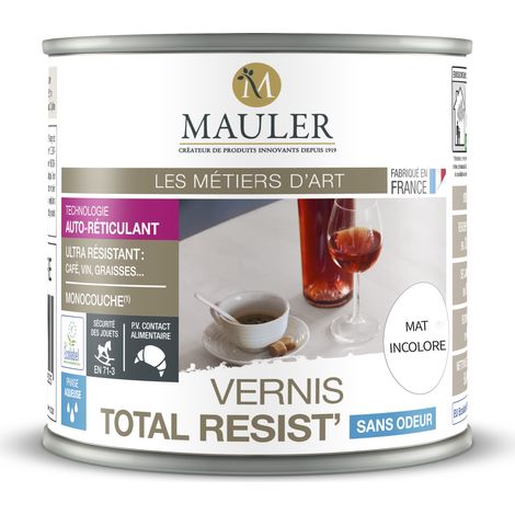 Vernis protection taches alimentaires et domestiques 0,5L incolore – Résistance extrême aux taches – Application facile sur bois brut – 1919 By Mauler