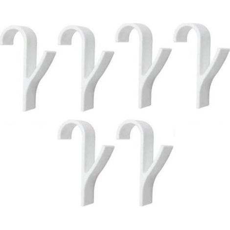 Lot de 6 crochets porte-serviettes pour radiateur - Patères - Salle de bain - Blancs - Accessoires de rangement (1/5)
