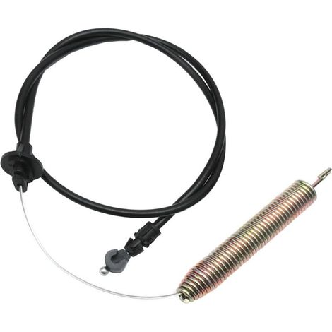 Câble d’embrayage pour tondeuse à gazon compatible corde de démarrage robuste avec œillet et ressort câble de remplacement pour coupe-bordures et tracteur tondeuse usage (1/5)