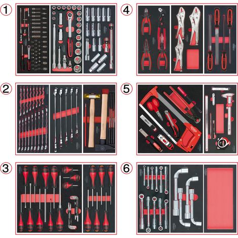 Composition d'outils 6 tiroirs pour servante - Empreinte (1/5)