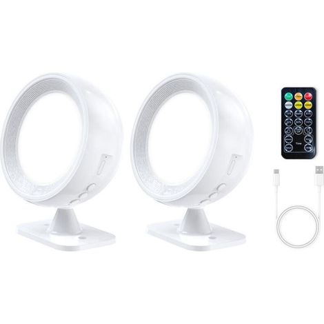 Lampe murale magnétique rechargeable, lumière réglable à quatre températures de couleur, chargement USB avec télécommande, lampe de lecture, lampe de chevet de chambre (noir) (1/5)