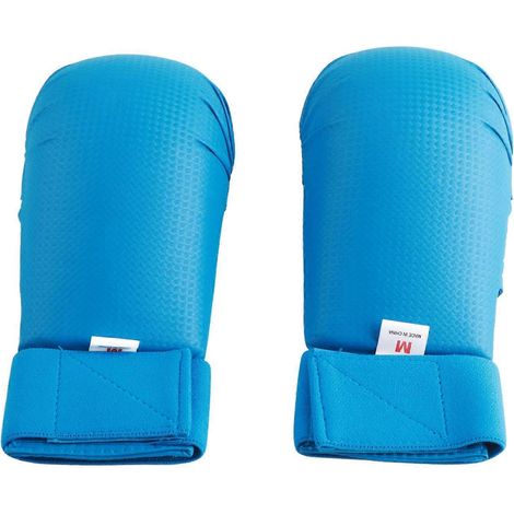Gants de boxe 2024A avec protège-mains et protège-pouce pour arts martiaux et entraînement, bleu, taille M.