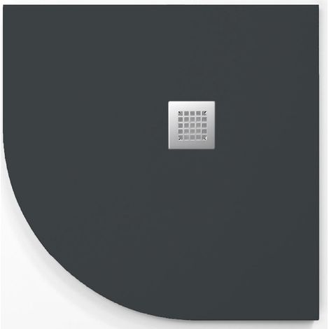 Plato de ducha  ONDA CURVE antracita  80x80 cm (radio 50) rejilla acero inox.