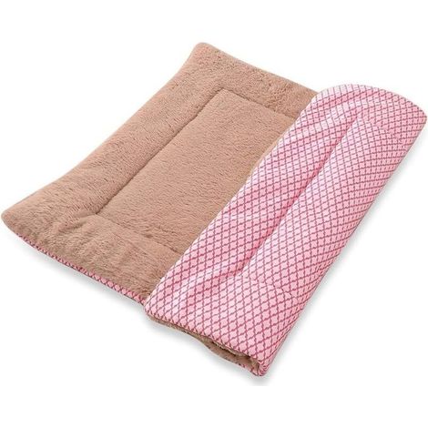 Coussin pour Chien et Chat 75x50 cm, Tapis Douillet en Peluche Rose, Lit Confortable Anti-Stress pour Animaux de Compagnie, Modèle XZ014 (1/5)