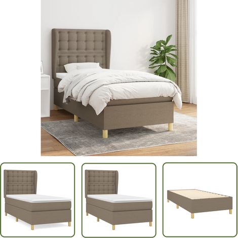 The Living Store Boxspringbett mit Matratze Taupe 80x200 cm Stoff - Boxspringbett - Doppelbett - Bettenrahmen - Lattenrost - Tapete (1/5)