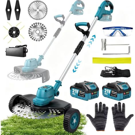 Débroussailleuse Électrique sans Fil 4-en-1 avec 2 Batteries 4,0 Ah, Moteur sans Balais, Coupe Bordure sans Fil avec 4 Types Lames Efficace, Tête Pivotante 90° pour Tondre Le Gazon (1/5)
