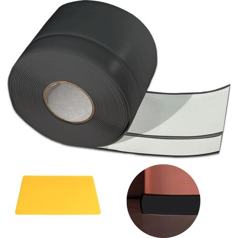 Flexible Skirting Board Vinyl 6M 50x20 mm Self Adhesive Skirting Board PVC Wide Soft skirting Covers Baseboard Wall Trim Molding Trim Black