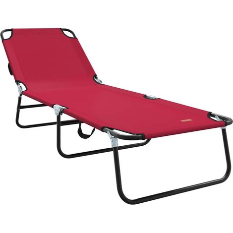 Maison Exclusive - Lettino prendisole pieghevole Rosso 188 x 57 x 86,5 cm