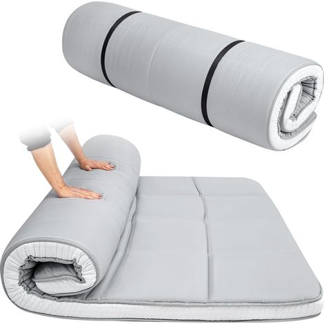 Youyijia Futon Mattress Japanese - 10cm Thick Foldable Floor Mattress Topper, Tatami Sleeping Pad Portable Guest Bed with Storage Bag for Car, Dormitories, Couch Home, Camping (Gray, King) (1/5)
