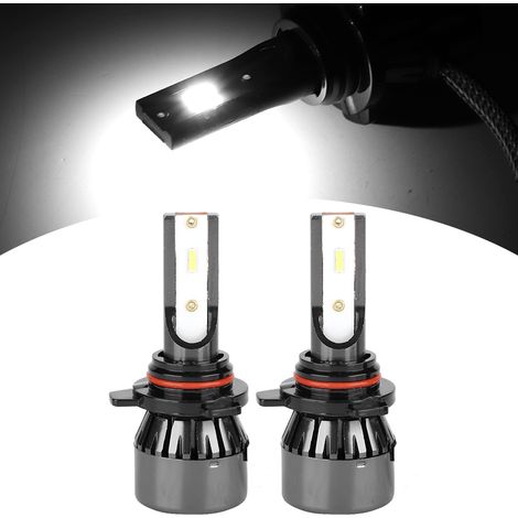 Lot 2 Ampoules LED Auto 9012 60W Blanc 6000K L8, Phares Haute Performance, Éclairage Puissant 6500K (1/5)