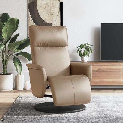 vidaXL Recliner Chair with Footrest Cappuccino Faux Leather