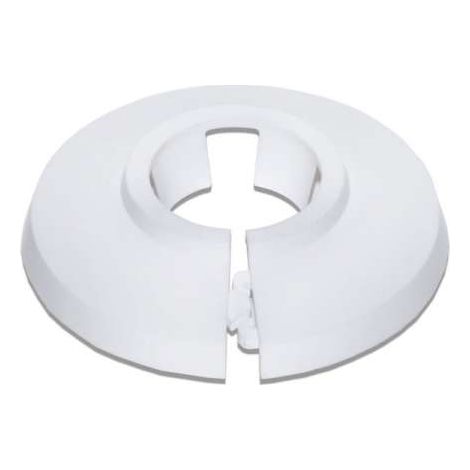 PVC Scharnier-Kunststoffrosette Wandrosette Rosette Kunststoff weiß für Rohre Ø22mm oder 1/2"