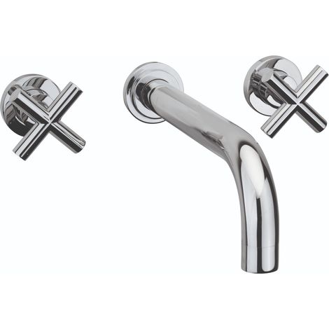 Sagittarius Avant 3-Hole Basin Mixer Tap Wall Mounted Chrome (1/2)