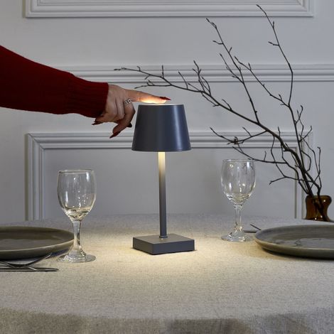 Lampe - HOME DECO FACTORY - Tactile - LED - Gris (1/4)