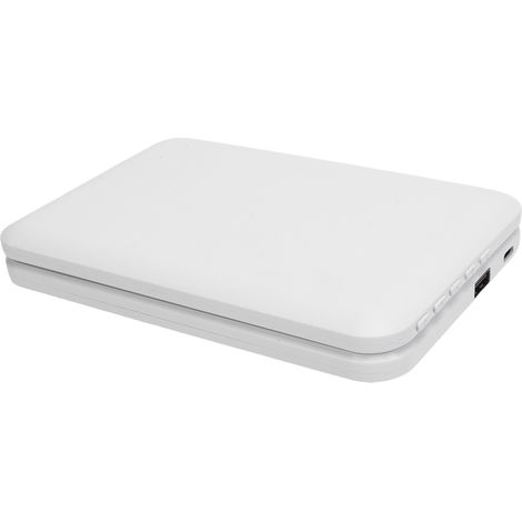 Réveil électronique pliable avec chargeur sans fil, calendrier et température, 15 W, miroir LED, blanc, pour table de chevet (1/5)
