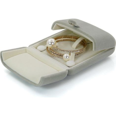 Caja de terciopelo para anillos con doble compartimento, ideal para bodas, compromisos o como caja para anillos de herencia familiar. Estuche vintage (para pulseras). (1/5)