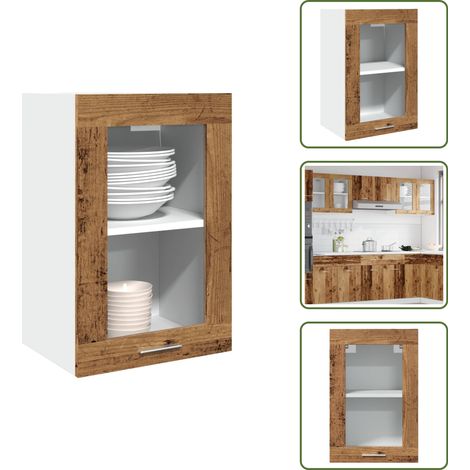 Almacenamiento cocina - vidaXL Vitrina colgante "Lyon" de madera vieja, 40 x 31 x 60 cm, madera de ingeniería - Muebles de cocina
