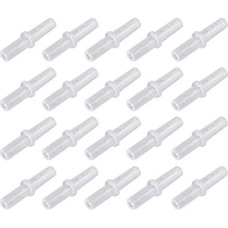 20pcs 4mm 2 Way Clear Plastic Aquarium Air Hose Connector (1/4)