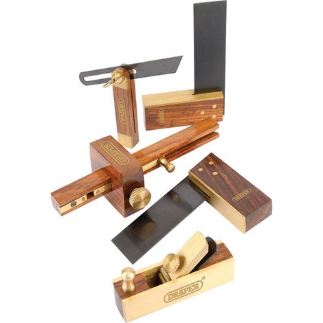 Draper Mini Woodwork Set sliding bevel dovetail square try square 5pc set 32272