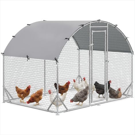 Poulailler Enclos à poules 5,32 m² acier galvanisé toit anti-UV (1/5)