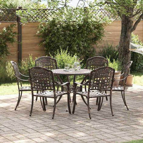 Garten Essgruppe 7 pcs Bronze Aluminium