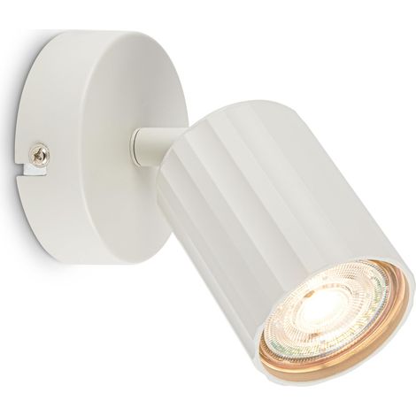 Applique murale intérieure, orientable, GU10, max. 9W, applique murale, applique murale chambre, lampe murale, 8x8,5 cm, blanc ancien (1/5)