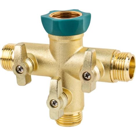 Distribuidor de agua para tuberías de jardín con válvula de cierre. (1/5)