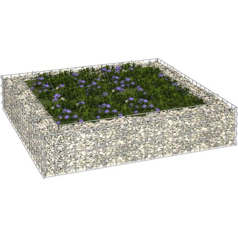 vidaXL Gabbione Letto Rialzato in Acciaio Zincato 100x100x20 cm