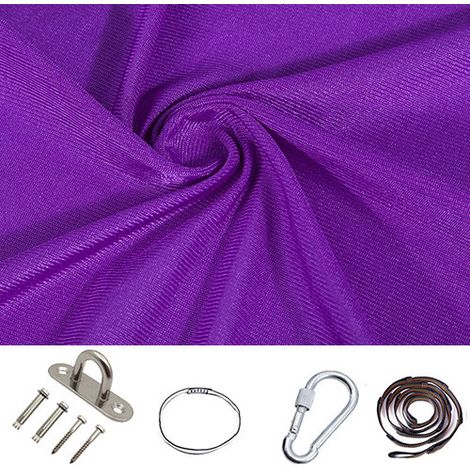 Balançoire de thérapie sensorielle pour enfants, intérieur-extérieur 360 ° Hamac pour enfants balançoire élastique thérapie étreinte chaise suspendue 280150CM (Pourpre foncé)Accessoires inclus (1/5)