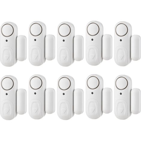 (10 unités) Détecteurs de capteurs magnétiques sans fil pour portes et fenêtres, avec piles, adaptés à la sécurité domestique, peuvent fonctionner de manière indépendante. (1/5)