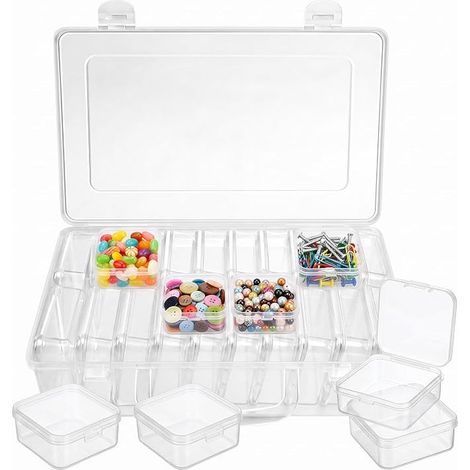 Storage Box Organizer Plastic Storage Boxes with Lid for Jewellery Craft Supplies Small Objects (1/5)