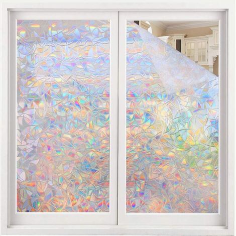 Vinilo decorativo 3D para ventanas, adhesivo para ventanas con efecto vidriera, adhesivo estático sin adhesivo, 50x300cm