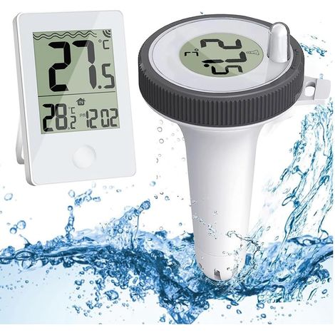 Thermomètre de Piscine Thermomètre D'Eau de Piscine et de Bain Thermomètre Flottant Sans Intérieur et Extérieur (1/5)