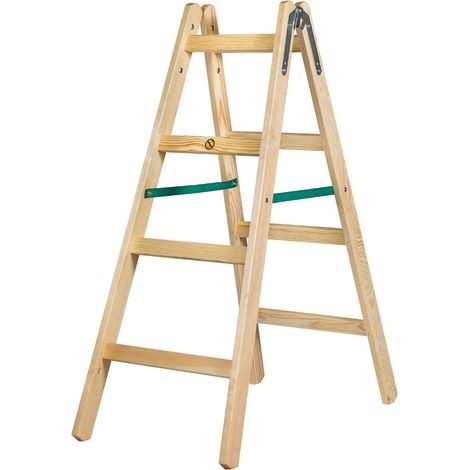 ESCALERA DE MADERA ESTÁNDAR BRAKET 2X4 PELDAÑOS 124CM - BR-01-2400 (1/5)