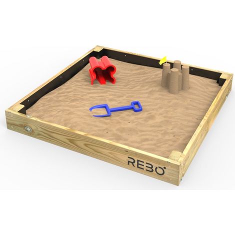 Rebo Wooden Sandpit Ball Pool Square Frame – 100cm x 100cm (1/3)