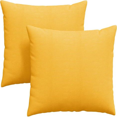Maison Exclusive - Sofakissen 2 Stück Helles Gelb 60 x 60 cm Cord