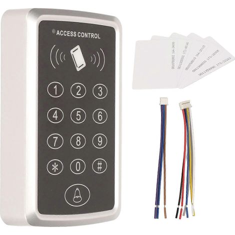 Clavier de contrôle d'accès à double authentification, système de contrôle d'accès RFID 125 kHz, avec 5 cartes d'identification. (1/5)