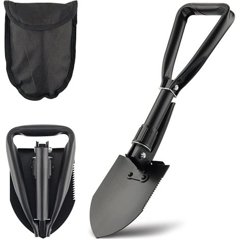 Pelle pliante multifonction avec hache et scie – pour camping (1/5)
