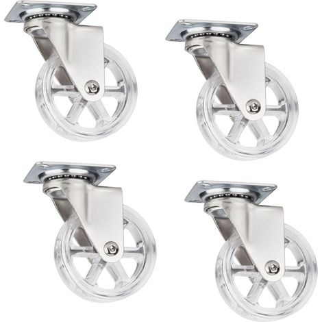 4er Set SO-TECH Design Möbelrollen RAPID Rollen-Ø 75 mm transparent Tragkraft 35 Kg