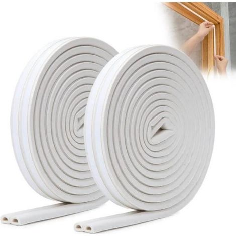 Porte Bas Joint Strip - 12M - Bas de Porte Calfeutrer Fenêtre Anti Froid Bruit Poussière 2 Rouleaux (1/4)