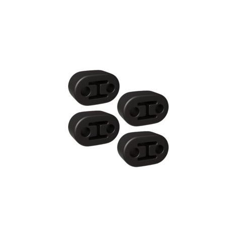 Lot de 4 supports d'échappement universels en caoutchouc - Convient pour tous les véhicules - Pour protéger le système arrière - 2 trous de 12 mm - Noir (1/5)