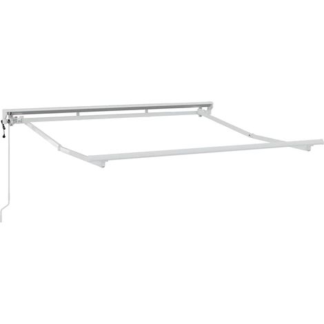 Cadre d'auvent Réglable Blanc 2,5 x 2 m Acier (1/5)