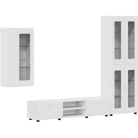 Maison Exclusive - Set mobile TV con porta FLORIN 3 pcs Bianco Legno multistrato