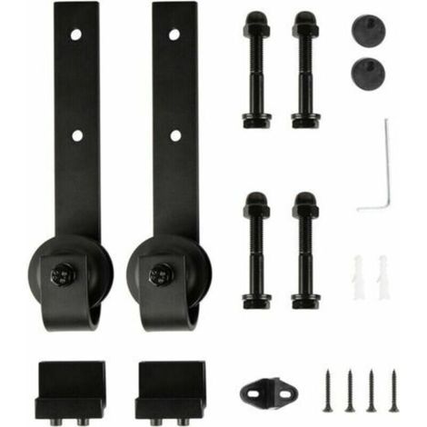 Roulette Porte Coulissante, Accessoires pour Portes Coulissantes, Noir (Roulette kit seulement)-
