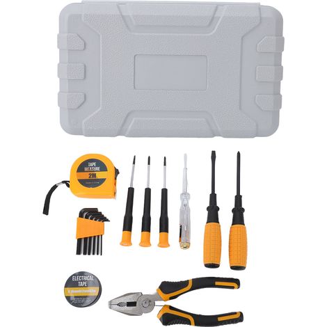 Kit di attrezzi da 15 pezzi, chiave inglese, cacciavite, metro a nastro per riparazioni e manutenzione domestica (1/5)